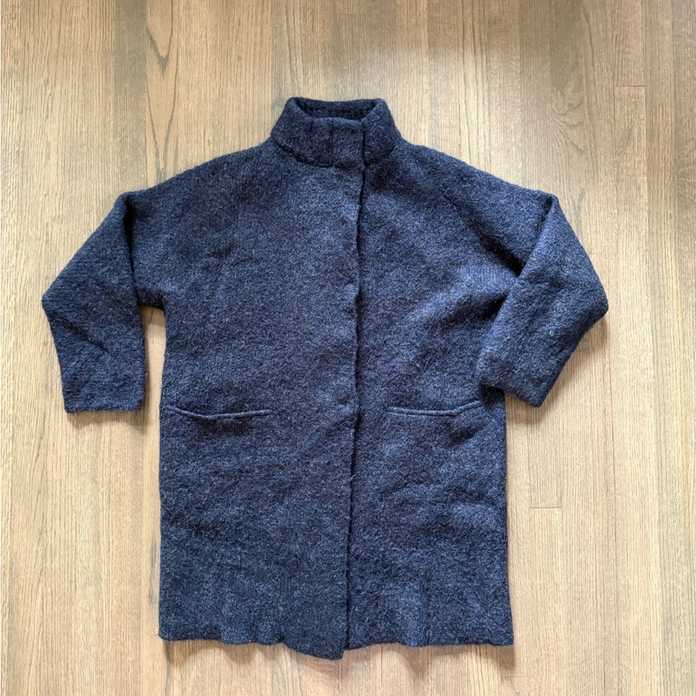 Rag & Bone The Cammie Wool, Mohair, Knee-Length Sweater Coat-Size Small-Navy - Picture 1 of 7